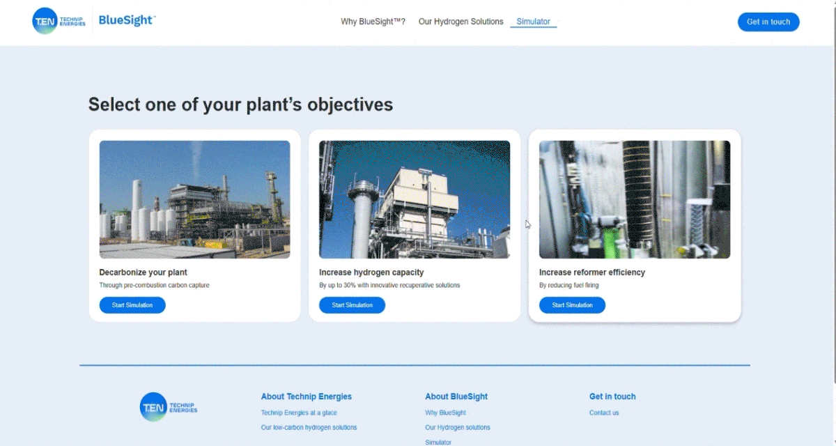 GIF montrant l’utilisation de la plateforme de simulation BlueSight™