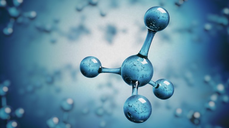 Decorative image of a molecule for Low-Carbon Ammonia