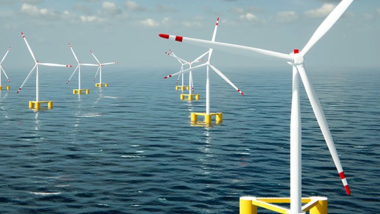 INO15™ banner featuring a 3D view of floating wind farms in US waters