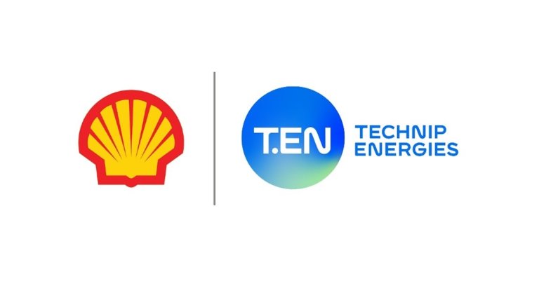 Logos des deux entreprises côte à côte pour l'Alliance : Shell | Technip Energies