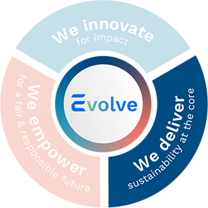 Evolve's three drivers chart highlighting "We deliver"