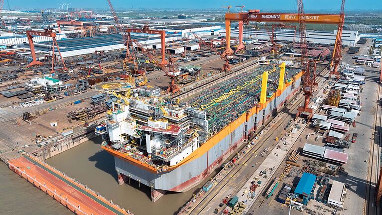 GranMorgu FPSO hull entered into dry dock in China