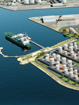 Visuel 3D d'une usine vue du ciel - Rebound JV