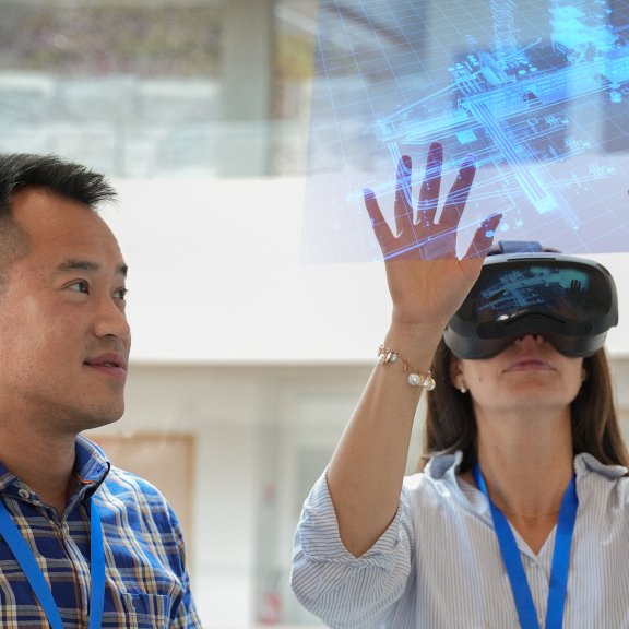 Technip Energies people using virtual reality goggles