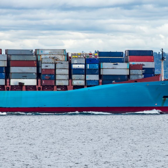 Cargo ship in water