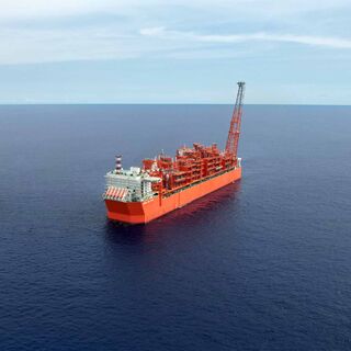 A picture of an FLNG in the sea