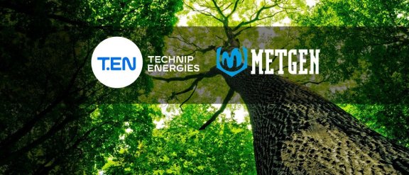 Logos de T.EN et de MetGen avec en arrière-plan un arbre en contre plongée entouré d'autres arbres feuillus