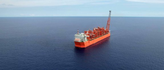 A picture of an FLNG in the sea