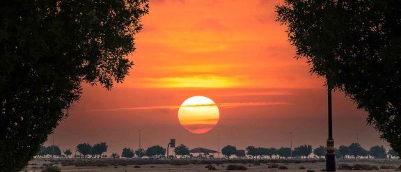 Image d'un coucher de soleil en Arabie Saoudite