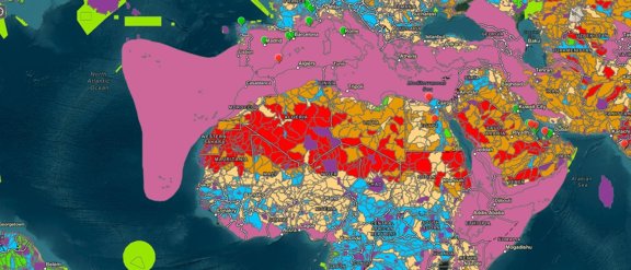 A world heatmap from ‘B.WaRe’ showing biodiversity and water stress risks
