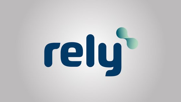 Rely's logo on a grey background
