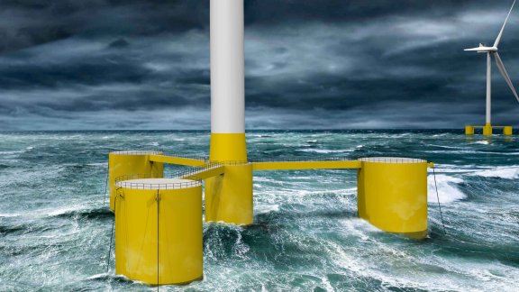 Image pour la page Energies Zéro Carbone qui montre Ekwill, notre joint-venture destinée à la production d’éolienne flottante en mer.