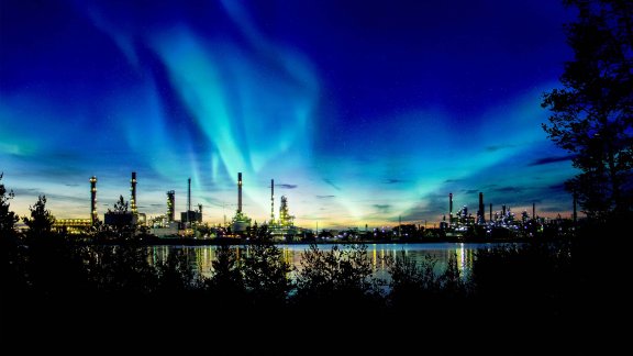 Image pour la page hydrogène montrant une usine de production d’hydrogène bas carbone.