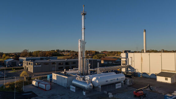 icture of Technip Energies' Canopy C10 modular post-combustion carbon capture unit at Østfold Energi’s waste-to-energy plant