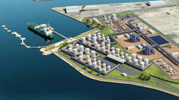 Visuel 3D d'une usine vue du ciel - Rebound JV