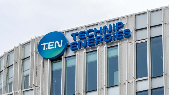 Technip Energies logo on top of one of our offices